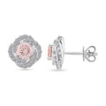 14K White Gold Luxuriant Lab Grown Pink Diamond (IR) and Lab Grown Diamond (VS) Earrings 1.50 ctw - Sticky add to cart bar