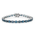 D'Joy London Blue Topaz Bracelet in Rhodium Over Sterling Silver (8.00 In) 25.60 ctw - Sticky add to cart bar