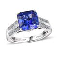 Certified & Appraised Rhapsody AAAA Tanzanite and E-F VS Diamond 4.07 ctw Ring in 950 Platinum 6.64 Grams