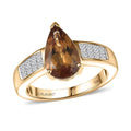 10K Yellow Gold AAA Golden Turkizite, Luxuriant Lab Grown Diamond (E-F, VS) (0.40 cts) Ring (Size 10.0) 3.25 ctw - Sticky add to cart bar