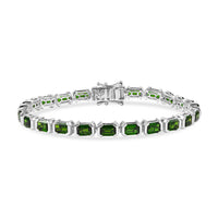 D'Joy Chrome Diopside 13.25 ctw Embers of Elegance Bracelet in Rhodium Over Sterling Silver (7.25 In)