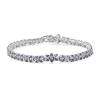 EverTrue Tanzanite Whispers of Royal Vines Bracelet in Platinum Bond (6.50 In) (Del. in 10-12 Days) 7.40 ctw