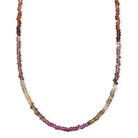 D'Joy Premium Multi Sapphire 45.00 ctw Beaded Necklace in 18K Vermeil Yellow Gold Over Sterling Silver 18-20 Inches