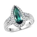 Certified & Appraised Rhapsody AAAA Pirineu Lagoon Tourmaline and Diamond E-F VS 2.23 ctw Ring in 950 Platinum 7.30 Grams - Sticky add to cart bar
