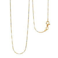 Italian 14K YG Over and Sterling Silver Snake Round Brite 1mm Chain Necklace 18 Inches 3.60 Grams