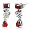 GP Italian Garden Collection Premium Mozambique Garnet and Multi Gemstone 2.40 ctw Earrings in Rhodium Over Sterling Silver - Sticky add to cart bar