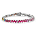 D'Joy Premium Multi-Tourmaline Bracelet in Rhodium Over Sterling Silver (6.50 In) 10.60 ctw - Sticky add to cart bar