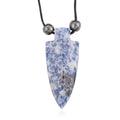 Sodalite and Lava 42.00 ctw Arrowhead Necklace with Black Cord (14 Inches) - Sticky add to cart bar