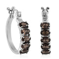 TLV Multi Gemstone Hoop Earrings in Stainless Steel 4.90 ctw - Sticky add to cart bar