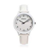 STRADA Japanese Movement Watch with Pink Faux Leather Strap (36mm)