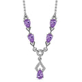 D'Joy Rose De France Amethyst Necklace 18 Inches in Platinum Over Sterling Silver and Stainless Steel 1.85 ctw - Sticky add to cart bar