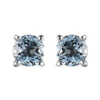 Mangoro Aquamarine Solitaire Stud Earrings in Platinum Over Sterling Silver 0.90 ctw