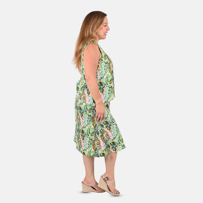 TAMSY Green Leaf Mother's Day Dress - S