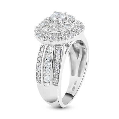 NY Closeout 10K White Gold G-H I1-I2 Diamond Ring 5 Grams 1.25 ctw