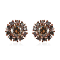 Luxoro 10K Rose Gold Natural Champagne Diamond Stud Earrings 1.00 ctw