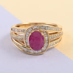 14K Yellow Gold Ruby and Diamond Ring (Size 7.0) 1.80 ctw