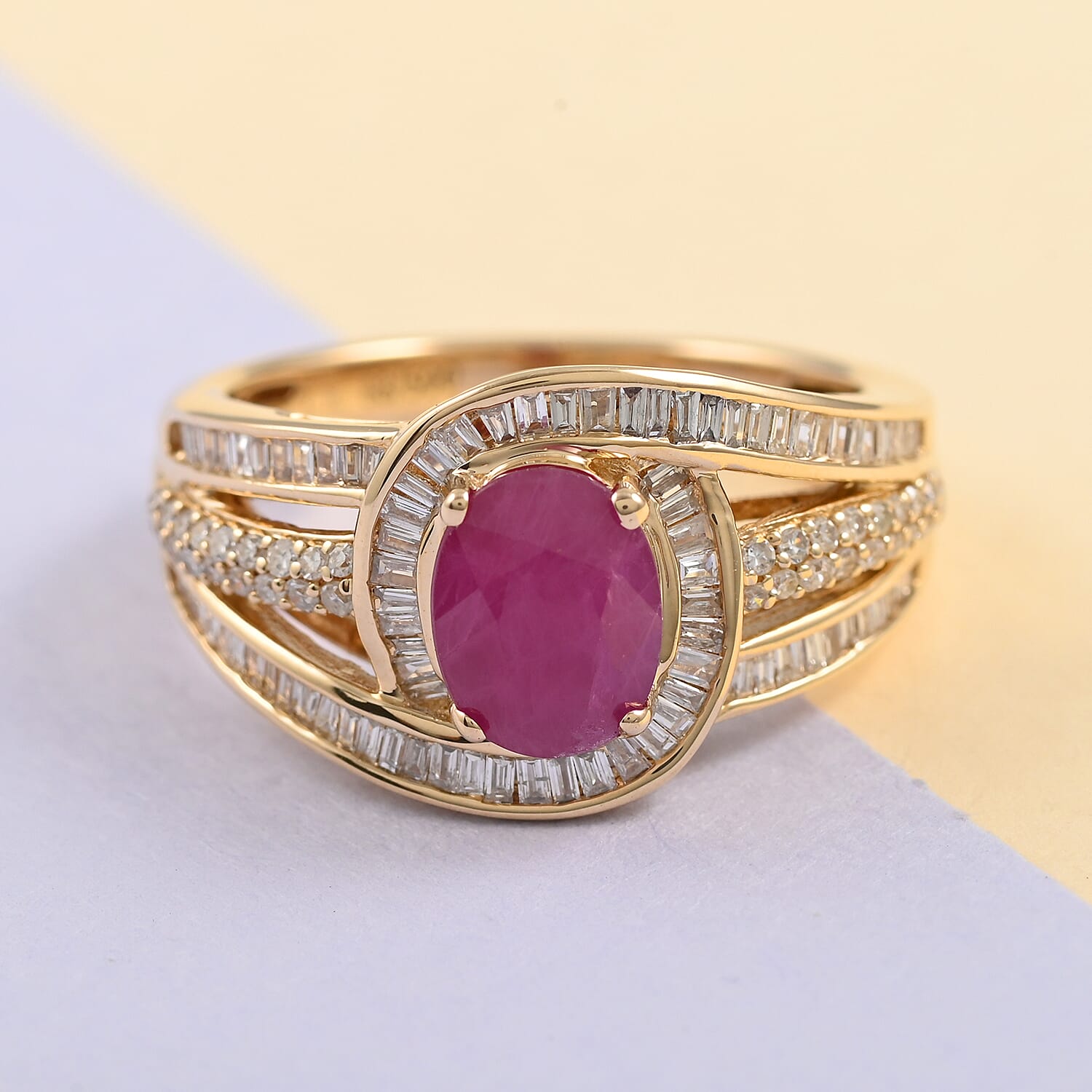 14K Yellow Gold Ruby and Diamond Ring (Size 7.0) 1.80 ctw (2)