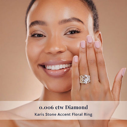 KARIS Diamond Accent Ring in ION Plated 18K Yellow Gold