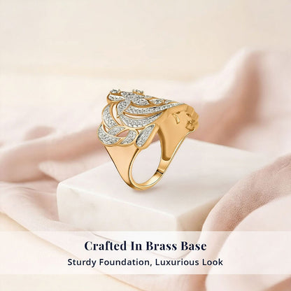 KARIS Diamond Accent Ring in ION Plated 18K Yellow Gold