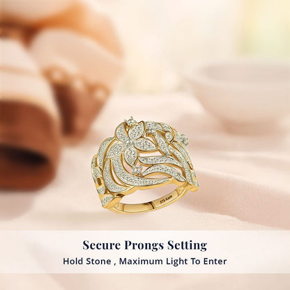 KARIS Diamond Accent Ring in ION Plated 18K Yellow Gold