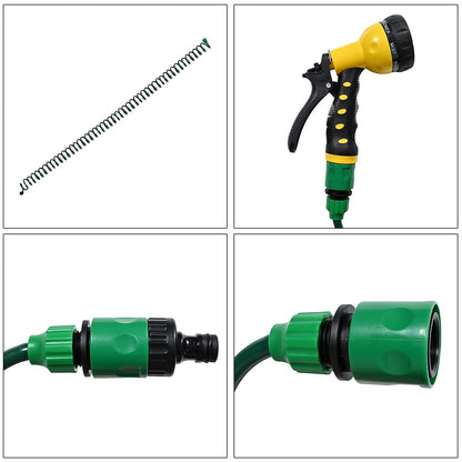 GREENBOUND Coiled Water Hose with Spray Nozzle - Green