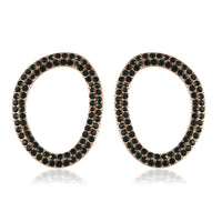 Emerald Green Crystal Earrings in Rosetone