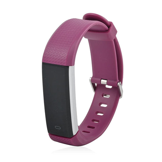 LETSFIT Stainless Steel Smart Watch with Purple Strap