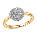 Lab Grown Diamond G-H SI Halo Ring in Vermeil Yellow Gold Over Sterling Silver 0.50 ctw - Sticky add to cart bar
