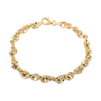 Maestro Gold Collection Splendente Italian 10K Yellow Gold 5.2 mm Grande Torchon Bracelet (7.50 In) 3.50 Grams