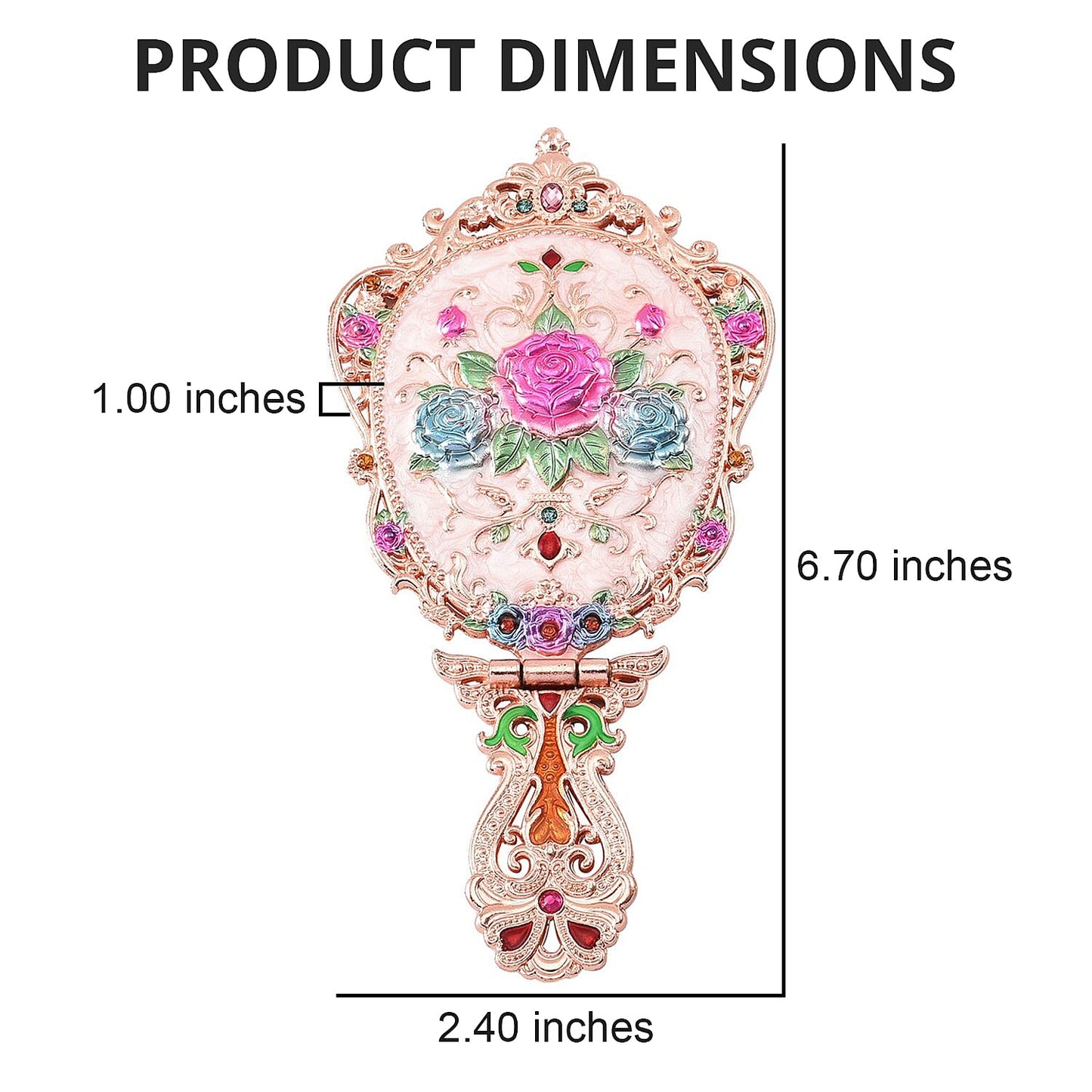 Butterfly Pattern Portable Cosmetic Mirror and Comb Set in Goldtone