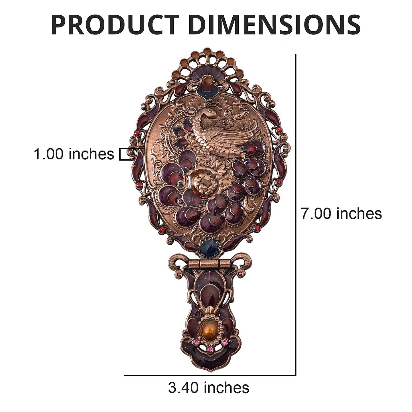 Butterfly Pattern Portable Cosmetic Mirror and Comb Set in Goldtone