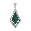 Freshened Malachite Pendant in Platinum Over Copper with Magnet 9.15 ctw - Sticky add to cart bar