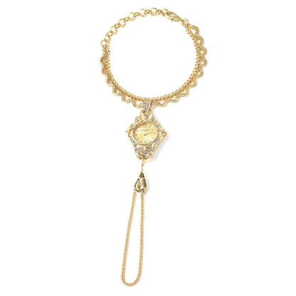 STRADA Silver Color Glass, Austrian Crystal Japanese Movement Bracelet Watch in Silvertone