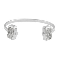 MARVEL Simulated Diamond Thor Crystal Hammer Cuff Bracelet in Silvertone (6.25 In)