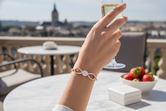 Rose Gold Infinity Diamond Bracelet