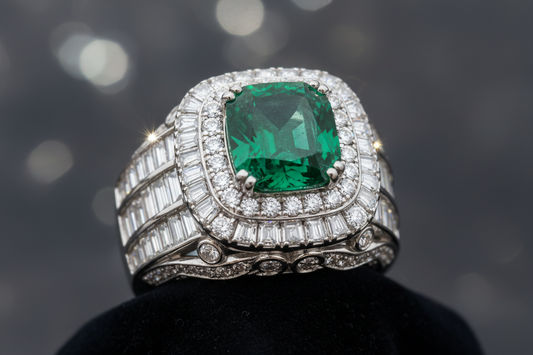 Emerald & Diamond Cocktail Ring