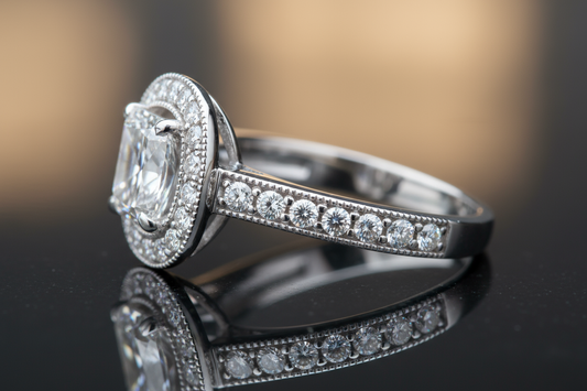 Platinum Halo Diamond Engagement Ring