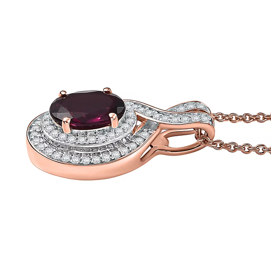 Luxoro AAA Radiant Ember Garnet and G-H I2 Diamond 1.70 ctw